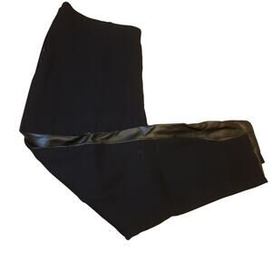 Ann Taylor Black Faux Leather & Ponte Pants Sz 14 Slimming Noght Out Gothromance